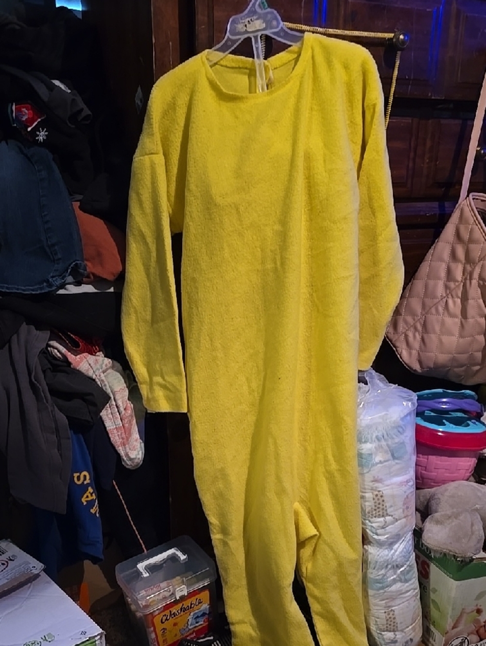 !!. Kids L Pokemon Yellow Plush One-Piece Costume